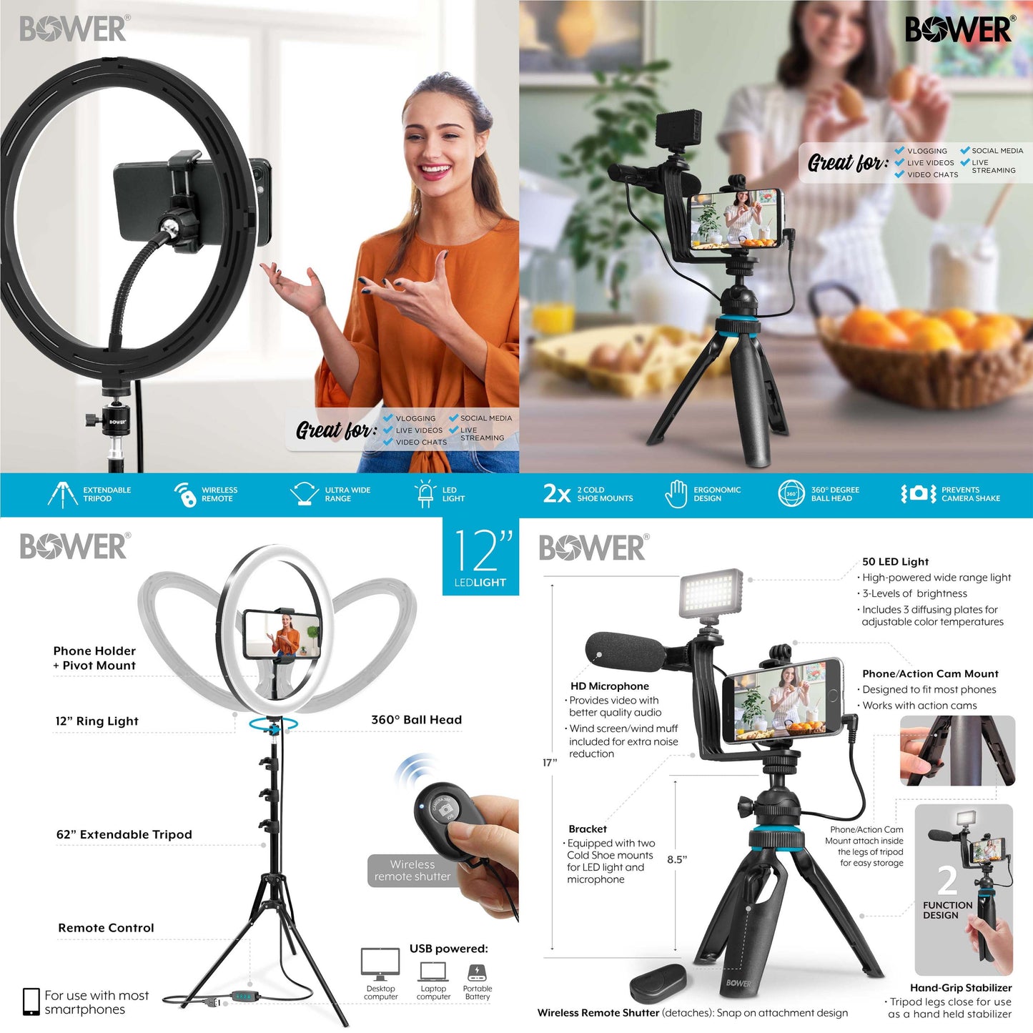 Ultimate Ring Light Studio Vlogger Kit Bundle
