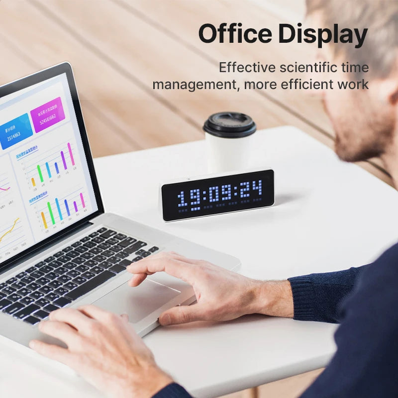 TC001 Smart Pixel Clock Youtube Followers Simultaneous Weather Forecast Function Pixelated Message Display
