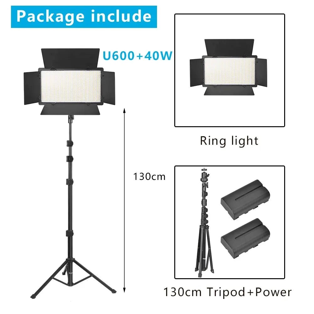 U800 U600 LED Photo Studio Light for Tiktok Youbute Game Live Video Lighting Portable Video Recording Photography Lamp