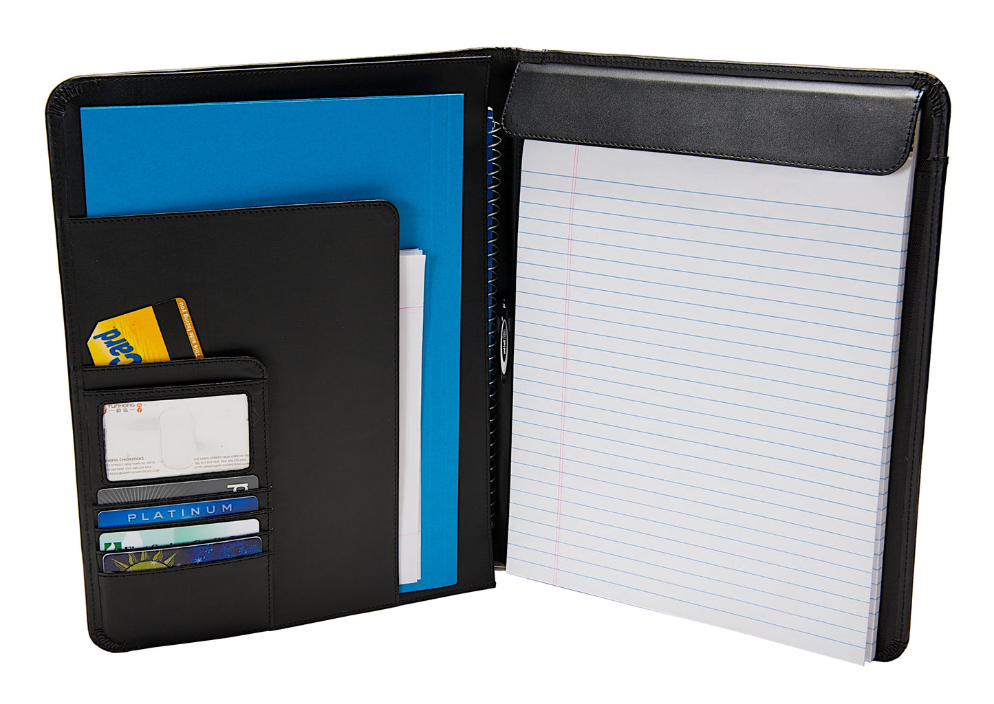 , Director, Padfolio, Faux Leather Writing Portfolio, Assembled Product Width 10.16", Number of Holes 0