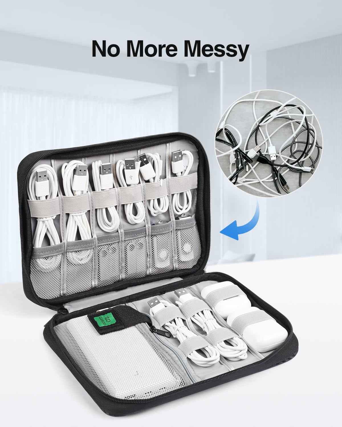 Cable Organizer Bag, Cord Organizer Bag, Electronic Organizer Travel Case, Wire