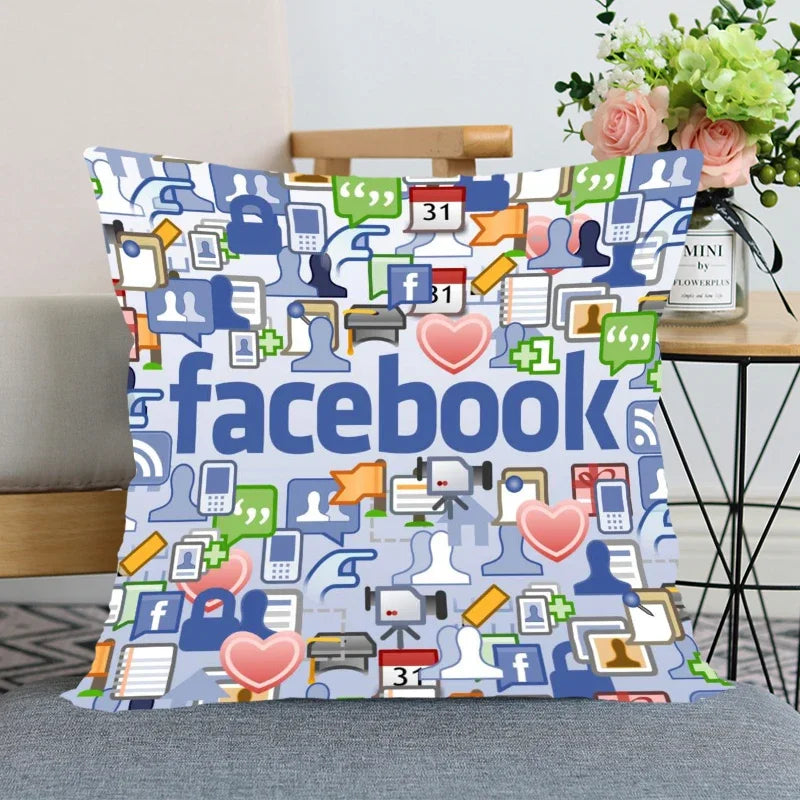 App Logo Youtube Pillowcase Bedroom Home Decorative Pillow Cover Square Zipper Pillow Cases Satin Soft Fabric 45X45Cm