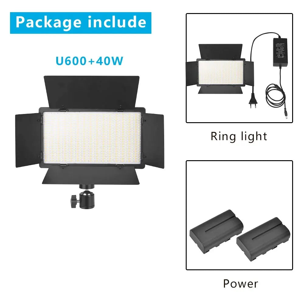 U800 U600 LED Photo Studio Light for Tiktok Youbute Game Live Video Lighting Portable Video Recording Photography Lamp