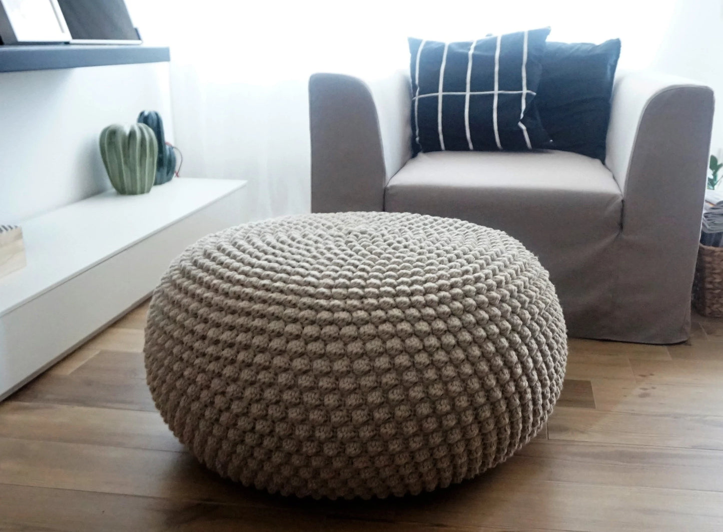 CROCHET PATTERN Bobbles Pouf Video Tutorial Diy Tutorial Crochet Pouf Poof, Ottoman, Footstool, Home Decor, Pillow, Bean Bag, Floor Cushion