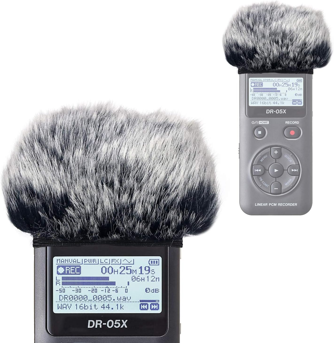 DR05X Windscreen Muff for Tascam DR-05X DR-05 Portable Recorders, DR05X Mic Deadcat Windshield Windscreen Artificial Fur Wind Screen