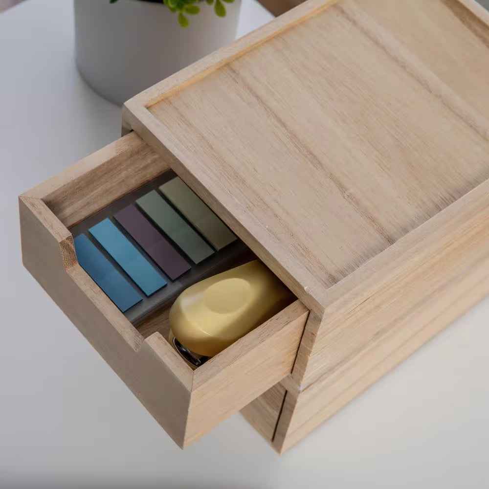Light Natural Desk Organizer Set of 2