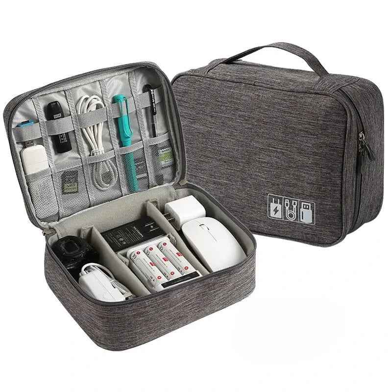 Large Capacity and Multifunctional Digital Separated Travel Bag, Mobile Data Cable, Power Bank, USB Storage Bag