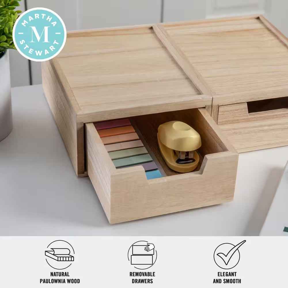 Light Natural Desk Organizer Set of 2