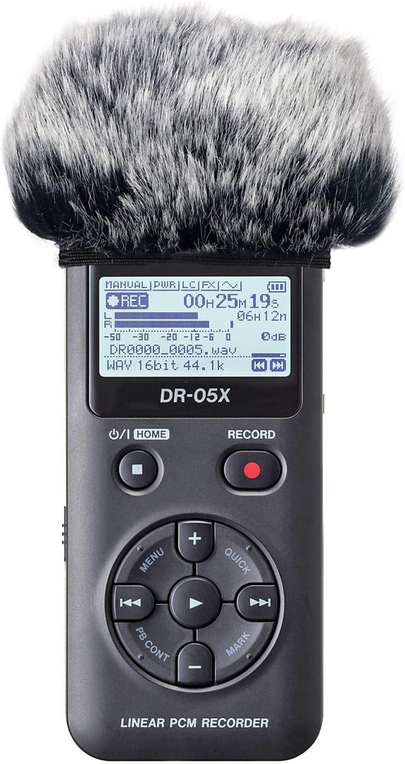 DR05X Windscreen Muff for Tascam DR-05X DR-05 Portable Recorders, DR05X Mic Deadcat Windshield Windscreen Artificial Fur Wind Screen