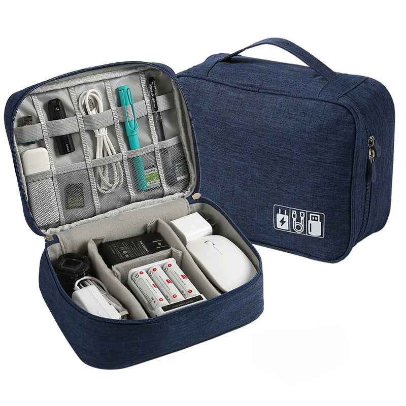 Large Capacity and Multifunctional Digital Separated Travel Bag, Mobile Data Cable, Power Bank, USB Storage Bag