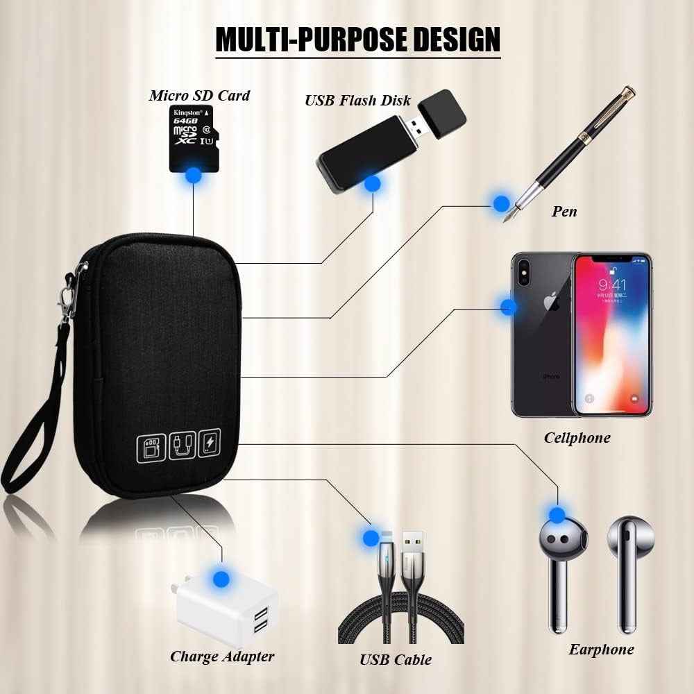 Electronic Organizer Bag Cable Organizer Travel Cord Organizer Case Pouch Portab