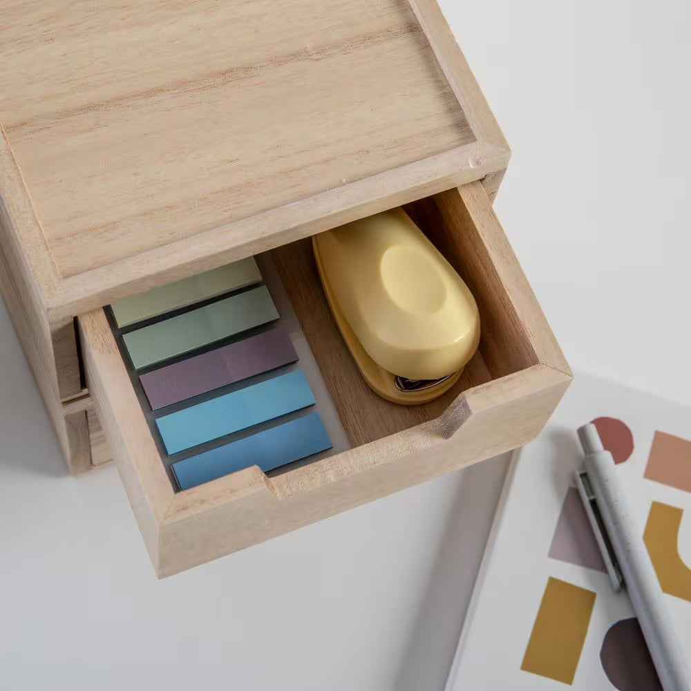 Light Natural Desk Organizer Set of 2