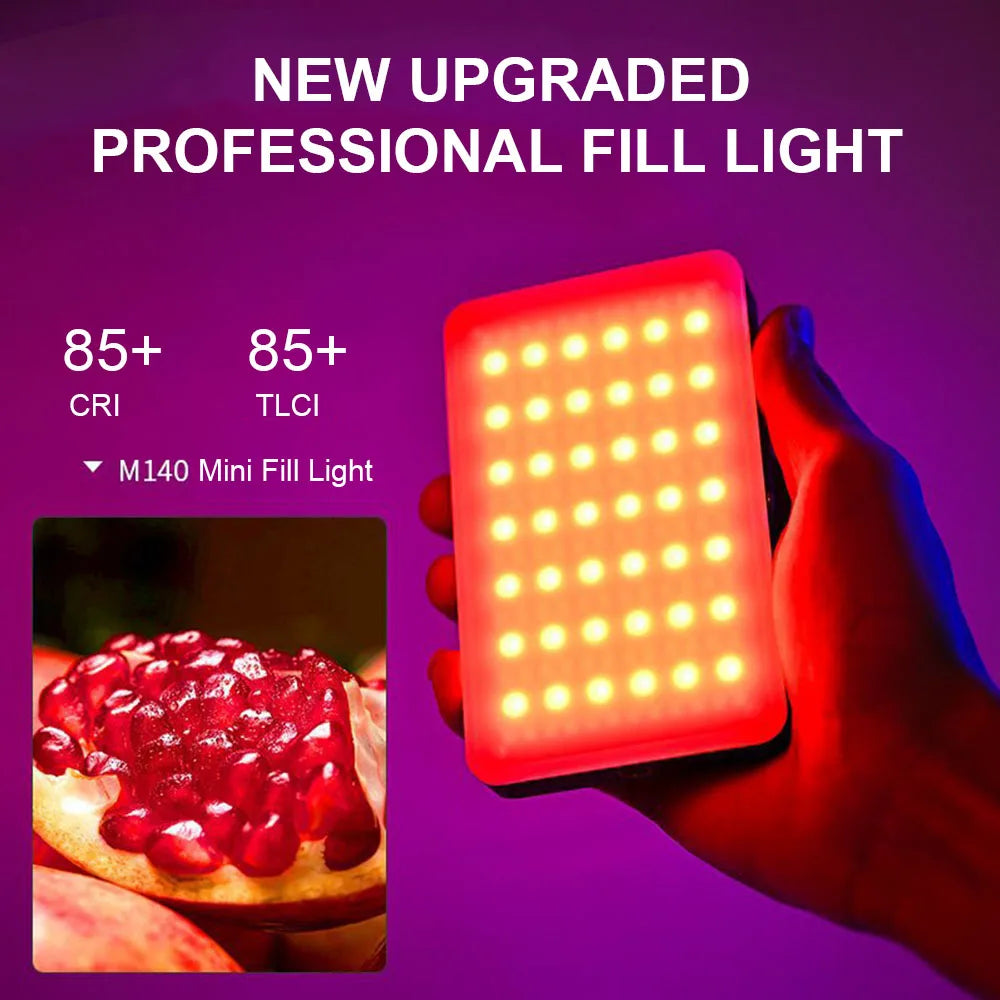 LED RGB Video Light Phone Fill Light Rechargeable Portable Lanterns 2000Mah Ajusted 3 Modes 2700-6500K Portable Selfie Lighting