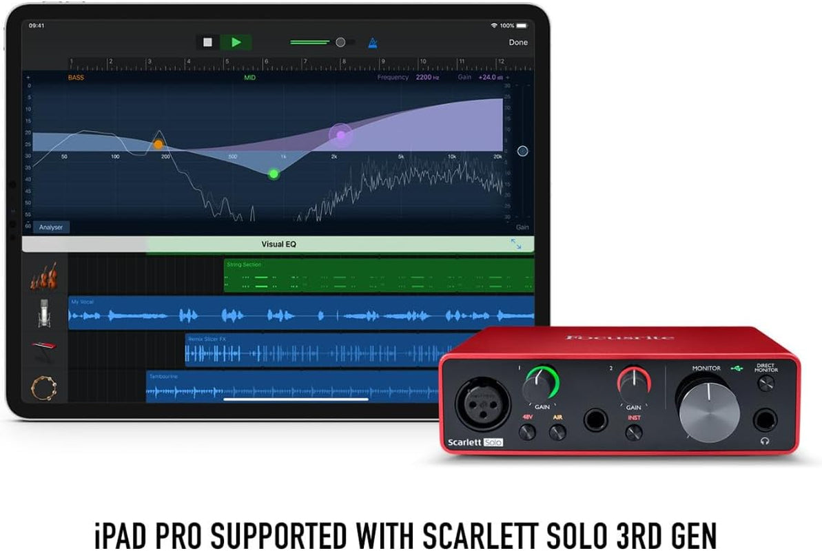 Scarlett Solo Studio 3Rd Gen USB Audio Interface Bundle for the Guitarist, Vocalist or Producer with Condenser Microphone and Headphones for Recording, Songwriting, Streaming and Podcasting