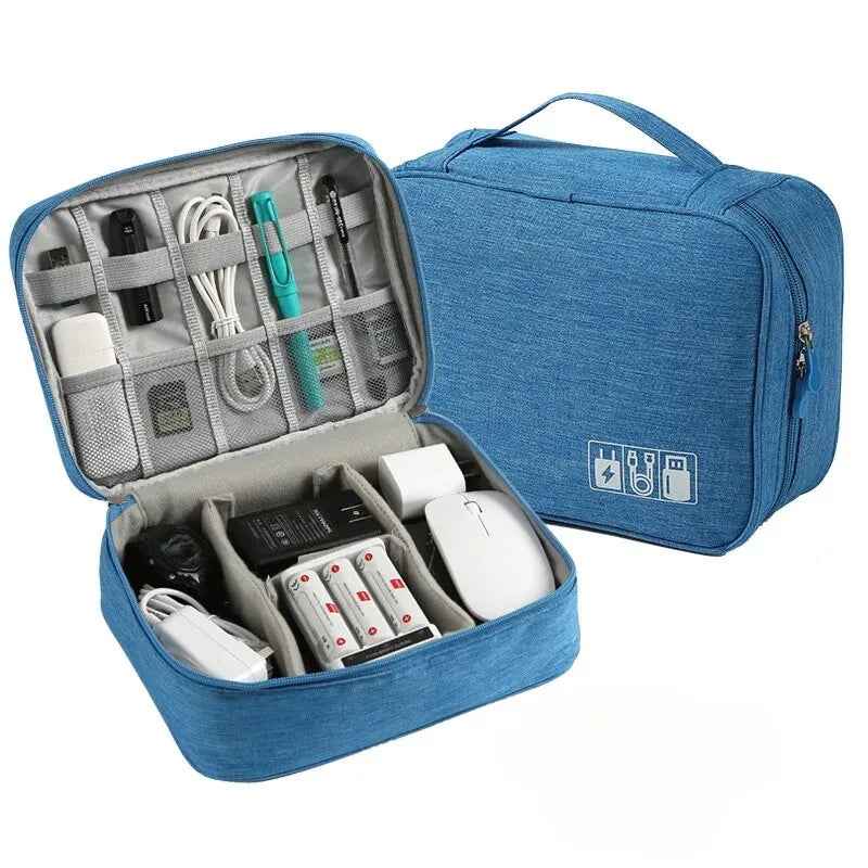 Large Capacity and Multifunctional Digital Separated Travel Bag, Mobile Data Cable, Power Bank, USB Storage Bag