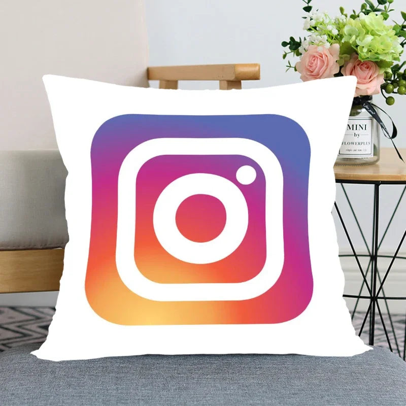 App Logo Youtube Pillowcase Bedroom Home Decorative Pillow Cover Square Zipper Pillow Cases Satin Soft Fabric 45X45Cm