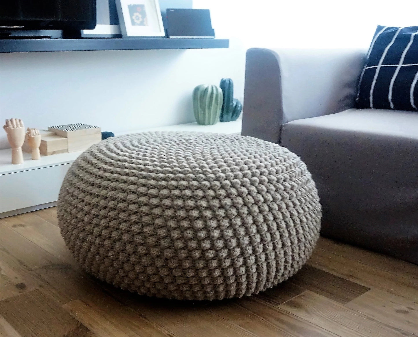 CROCHET PATTERN Bobbles Pouf Video Tutorial Diy Tutorial Crochet Pouf Poof, Ottoman, Footstool, Home Decor, Pillow, Bean Bag, Floor Cushion