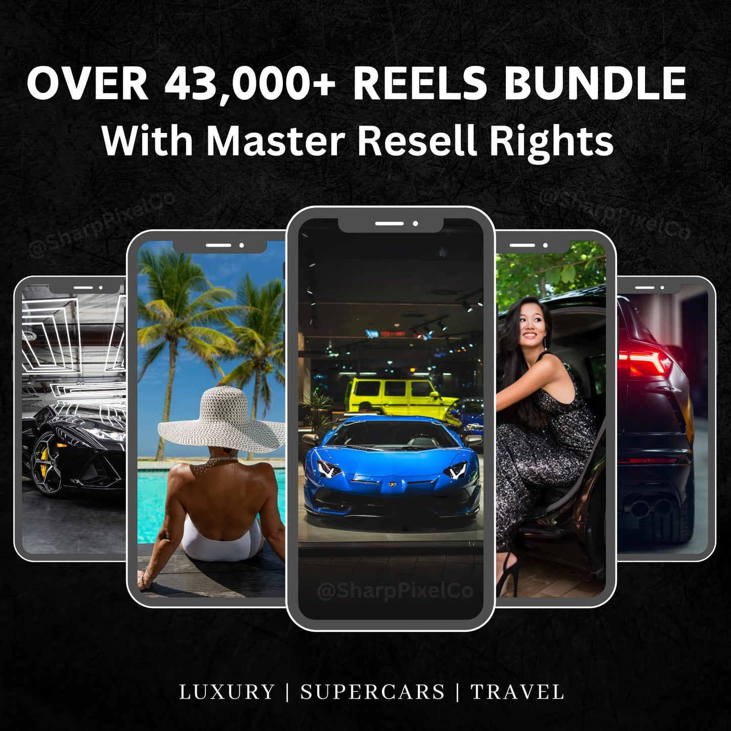 43K+ Viral Faceless Reels Bundle | Aesthetic Videos, Travel Clips, Luxury Rich Lifestyle, DFY Social Media Posts, Instagram & Tiktok Growth