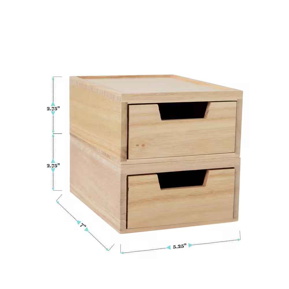 Light Natural Desk Organizer Set of 2