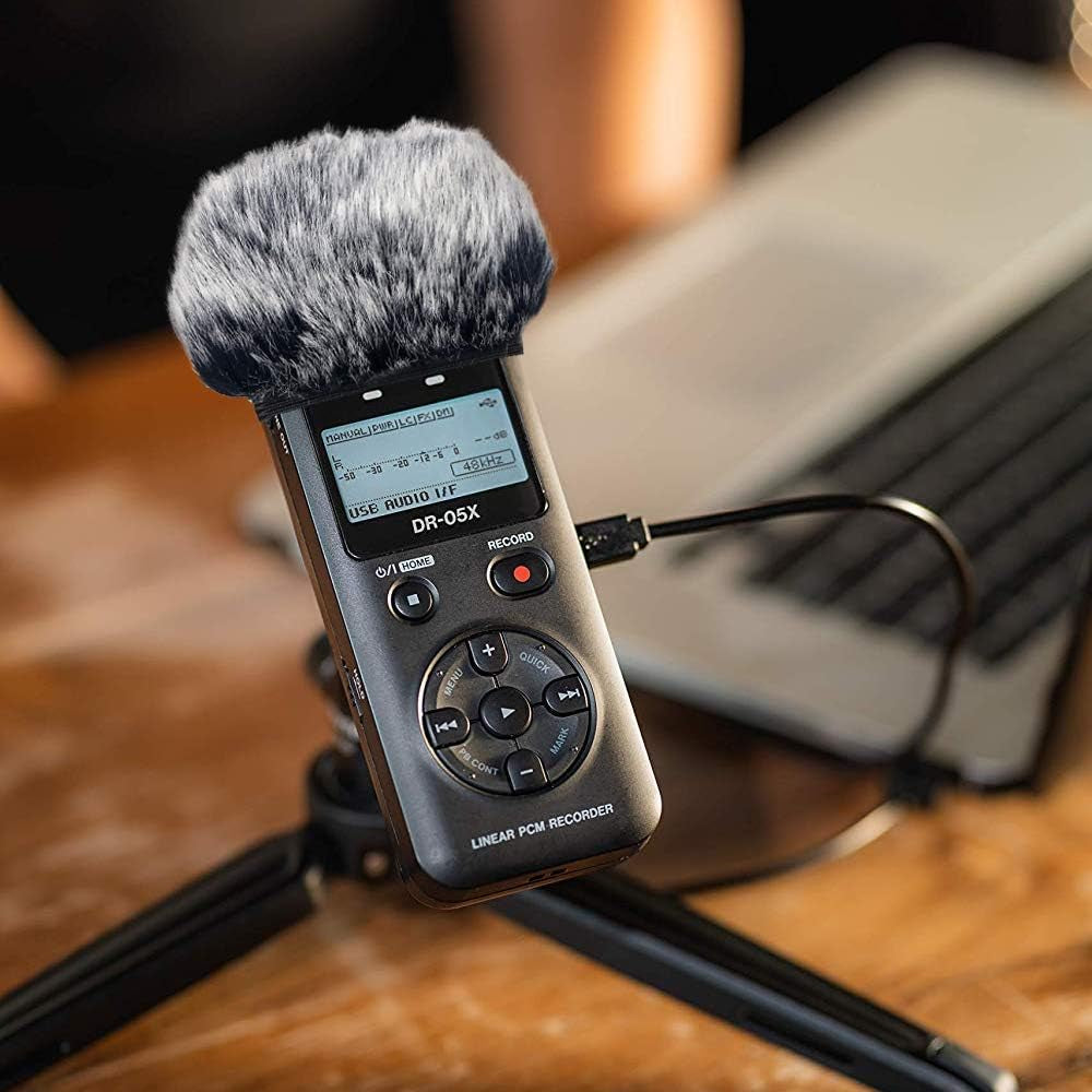 DR05X Windscreen Muff for Tascam DR-05X DR-05 Portable Recorders, DR05X Mic Deadcat Windshield Windscreen Artificial Fur Wind Screen