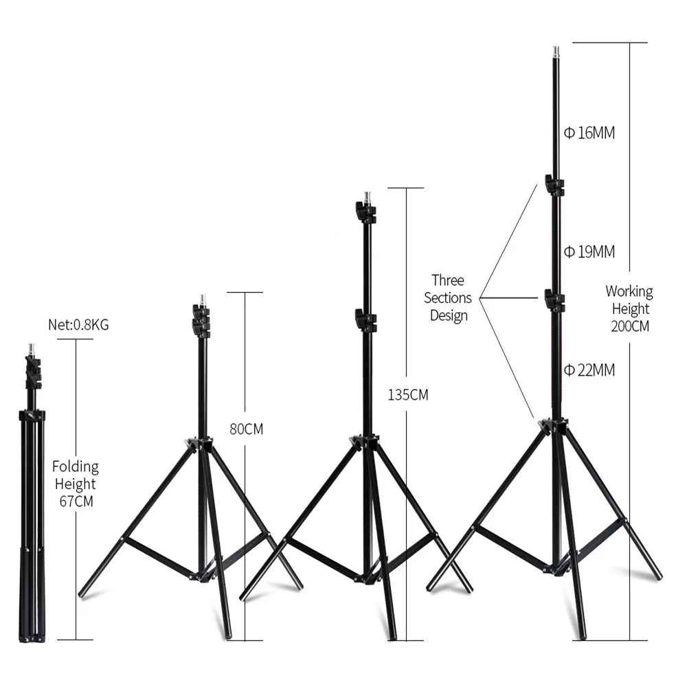 Professional Photo Studio Softbox Lights Continuous Lighting Kit Accessories Equipment with 3Pcs Soft Box,Led Blub,Tripod Stand