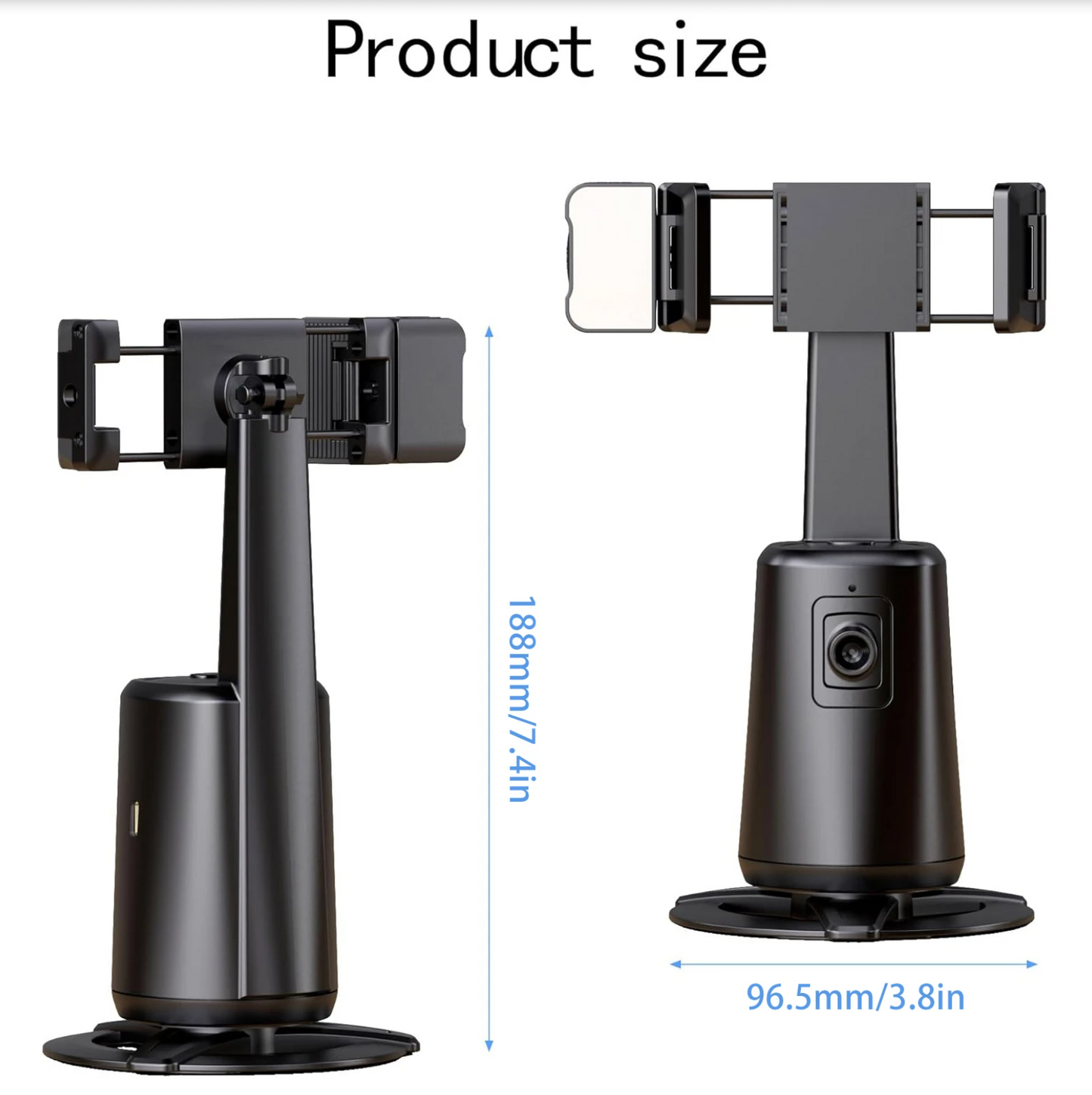 Auto Face Tracking Tripod for Phone, No App Required, 360° Rotation Stand Holder for Video Recording for Influencer Content Creat