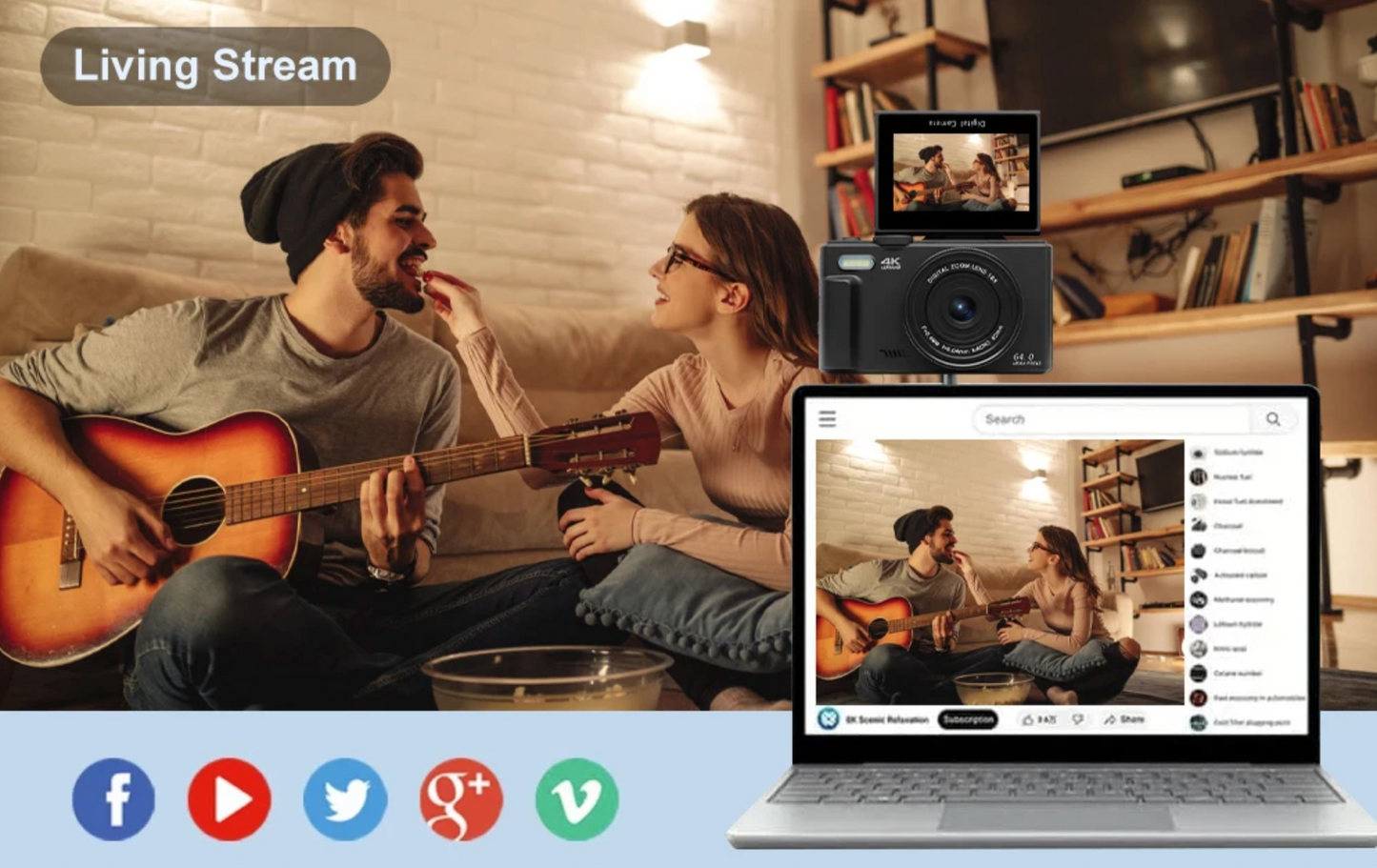 AC600 Digital Camera 4K 64MP UHD Cameras 18X Digital Zoom 180° Flip Screen Vintage Vlogging Camera for Youtube Autofocus