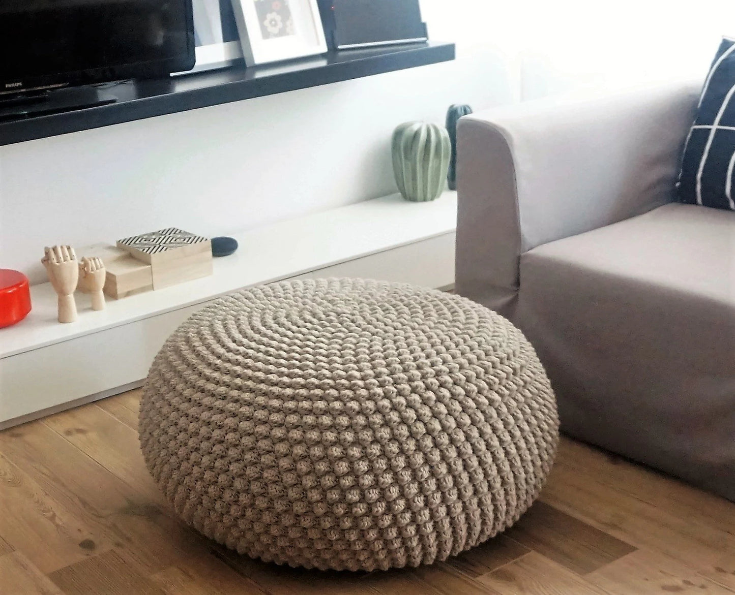 CROCHET PATTERN Bobbles Pouf Video Tutorial Diy Tutorial Crochet Pouf Poof, Ottoman, Footstool, Home Decor, Pillow, Bean Bag, Floor Cushion