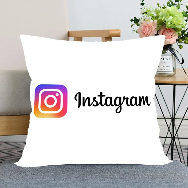 App Logo Youtube Pillowcase Bedroom Home Decorative Pillow Cover Square Zipper Pillow Cases Satin Soft Fabric 45X45Cm
