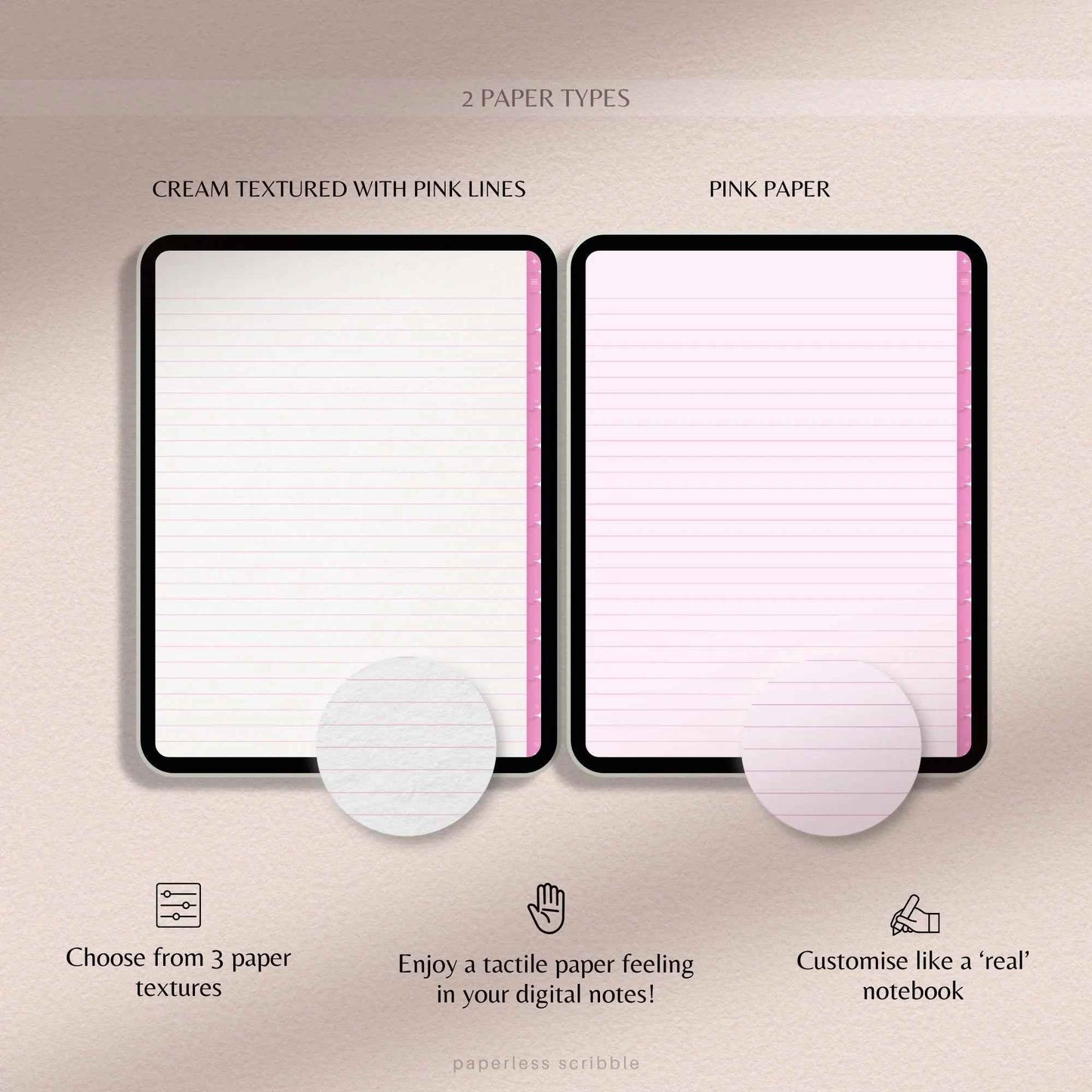Digital Notebook Pink | Pink Ipad Notebook for Goodnotes | Digital Note Templates Notability | Digital Student Notebook | Goodnotes Notebook