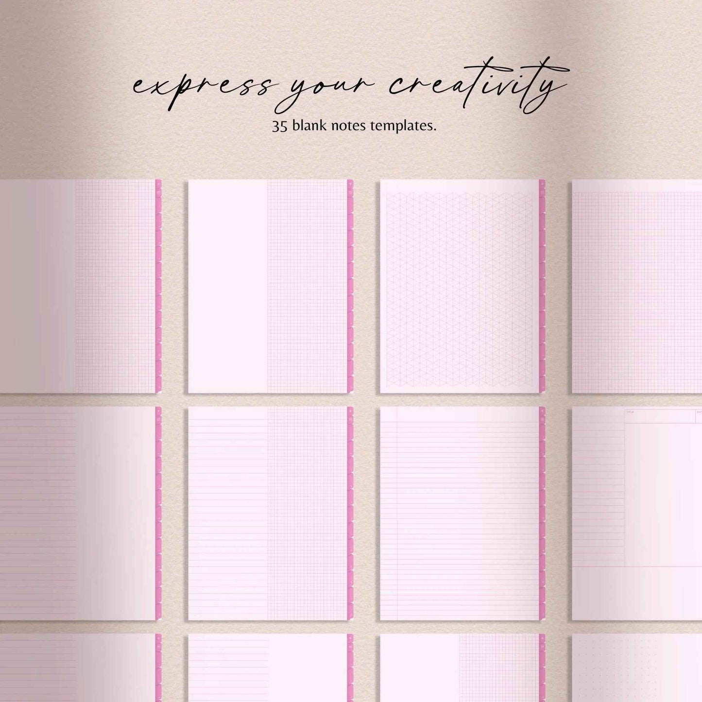 Digital Notebook Pink | Pink Ipad Notebook for Goodnotes | Digital Note Templates Notability | Digital Student Notebook | Goodnotes Notebook