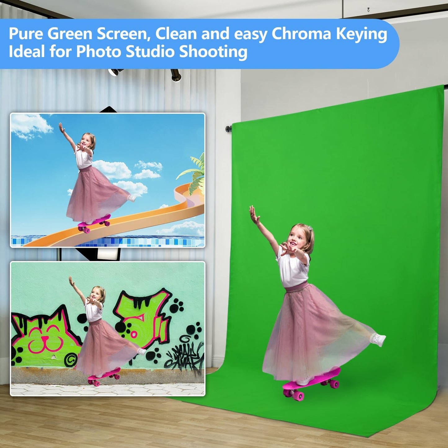 Vlog Streaming Youtube Photography Green Background Screen