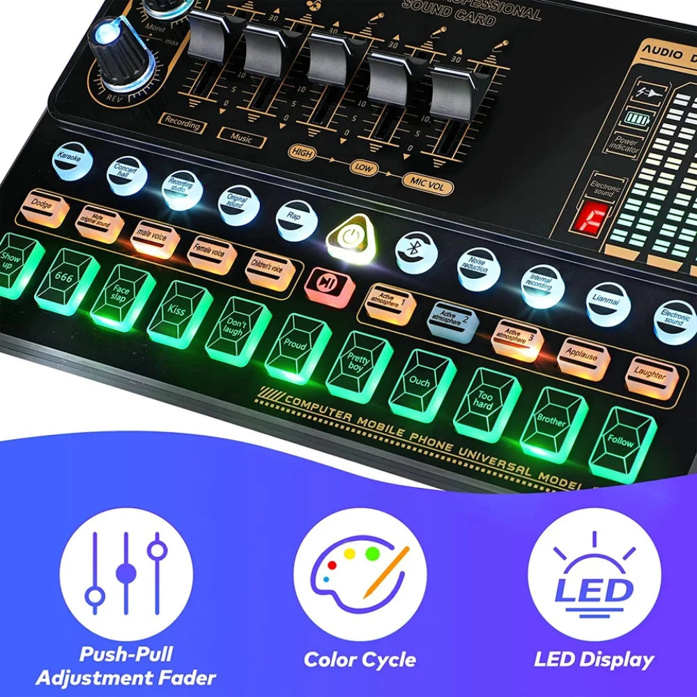 Condenser Microphone Bundle Audio Mixer BM-800 Podcast Microphone with Voice Changer, Studio Equipment for Laptop Computer Vlog Living Broadcast Live Streaming Youtube Tiktok