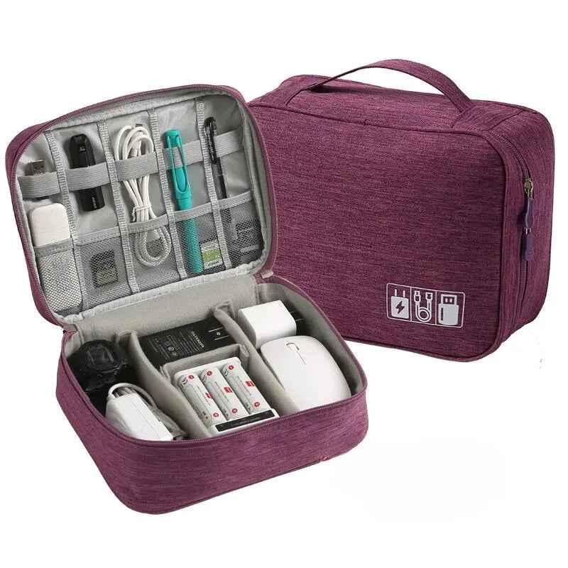 Large Capacity and Multifunctional Digital Separated Travel Bag, Mobile Data Cable, Power Bank, USB Storage Bag