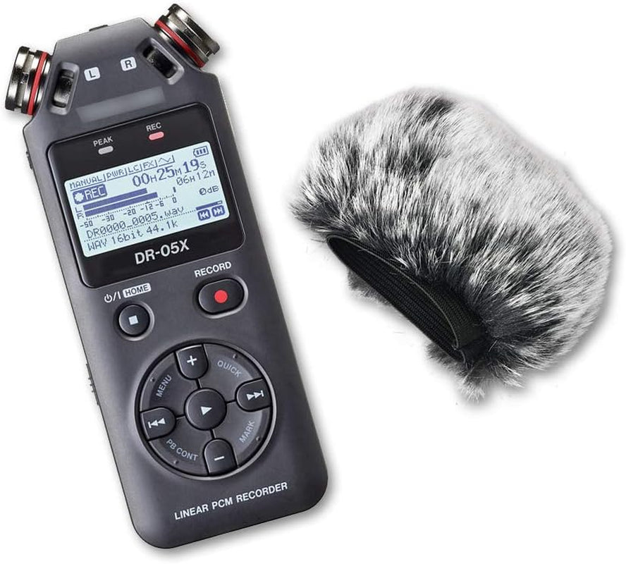 DR05X Windscreen Muff for Tascam DR-05X DR-05 Portable Recorders, DR05X Mic Deadcat Windshield Windscreen Artificial Fur Wind Screen