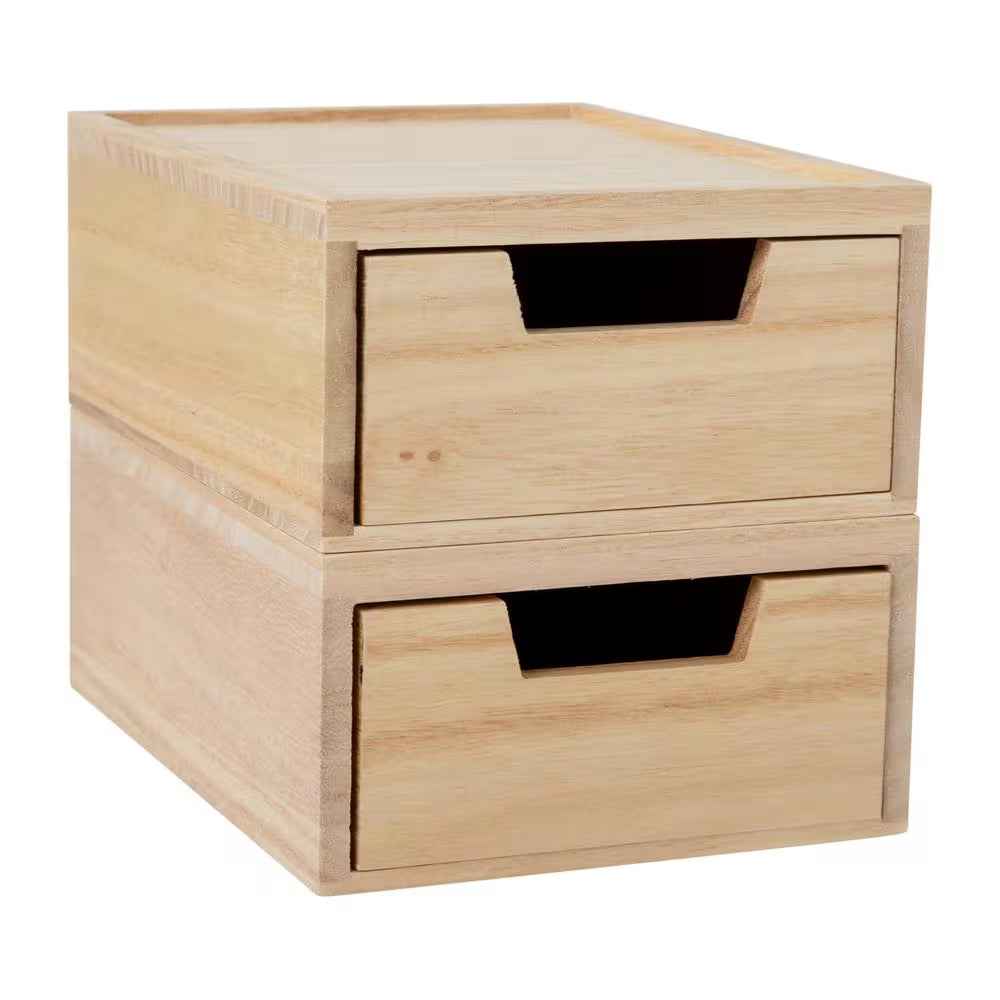 Light Natural Desk Organizer Set of 2