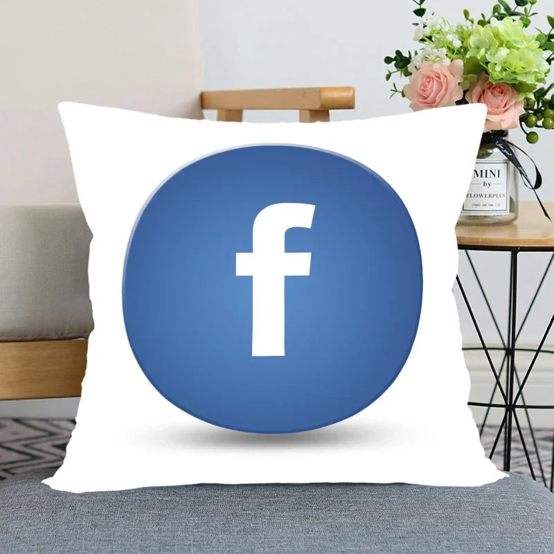 App Logo Youtube Pillowcase Bedroom Home Decorative Pillow Cover Square Zipper Pillow Cases Satin Soft Fabric 45X45Cm