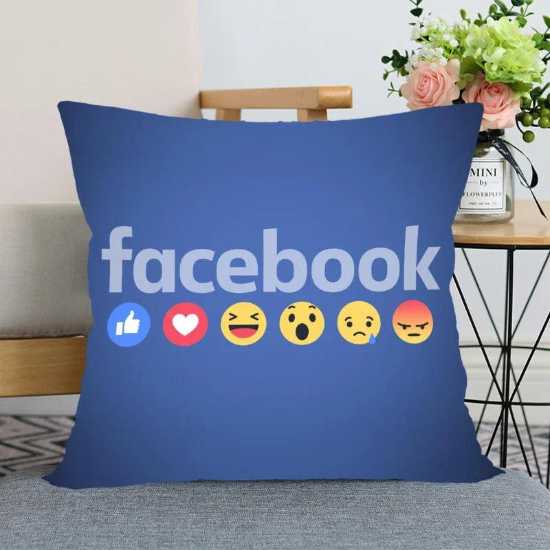 App Logo Youtube Pillowcase Bedroom Home Decorative Pillow Cover Square Zipper Pillow Cases Satin Soft Fabric 45X45Cm
