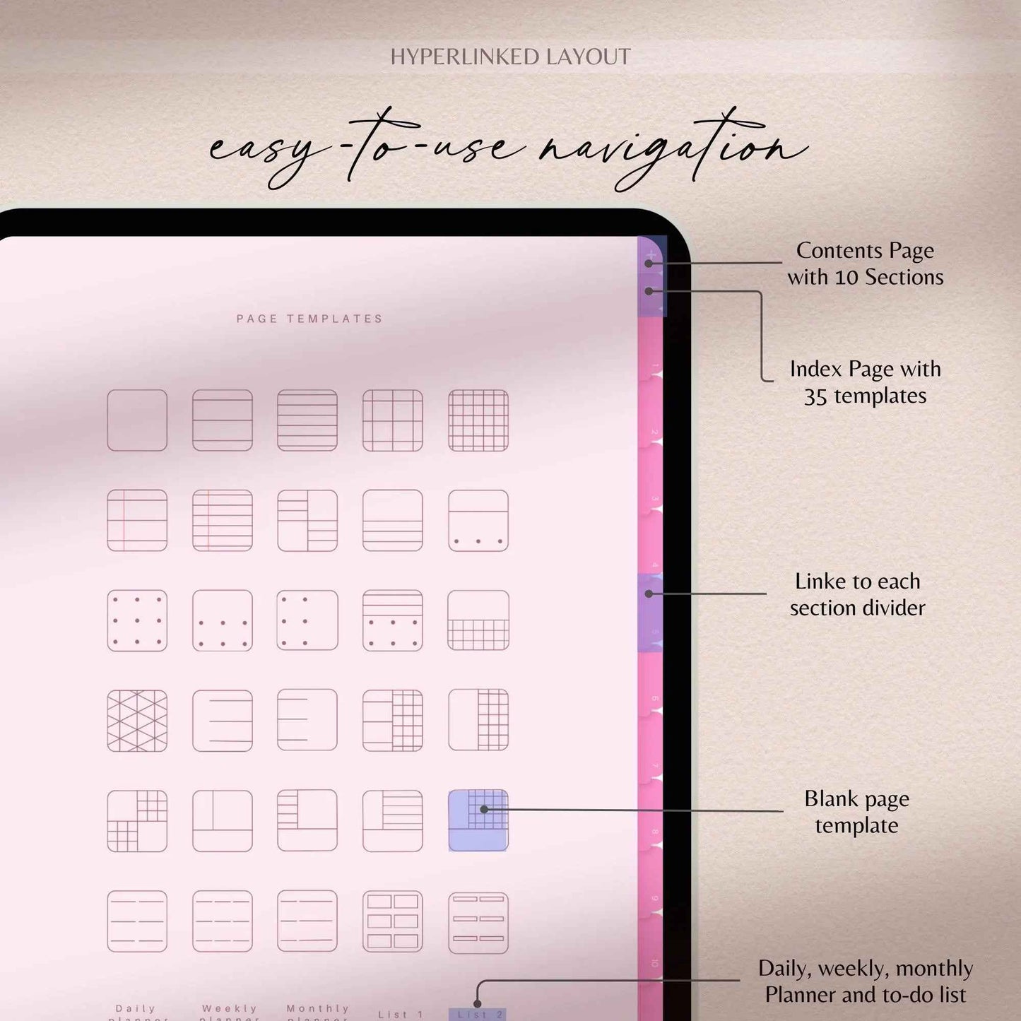 Digital Notebook Pink | Pink Ipad Notebook for Goodnotes | Digital Note Templates Notability | Digital Student Notebook | Goodnotes Notebook