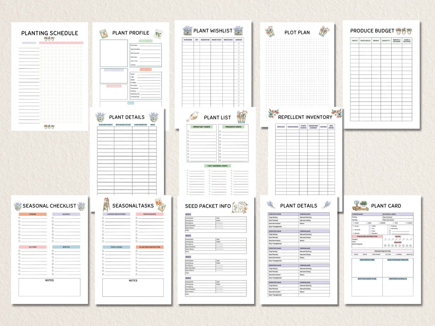 Gardening Planner Printable, Garden Planner, Plant Planner, Garden Journal, Garden Organizer, Plants Records, Gardening Logbook, A4, Letter