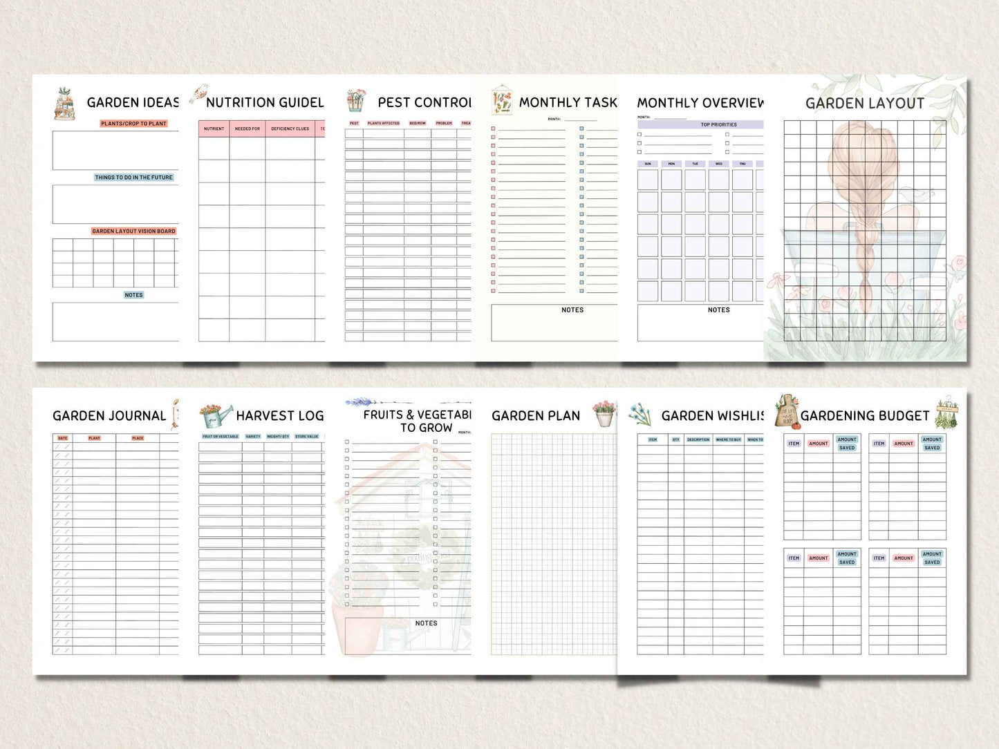 Gardening Planner Printable, Garden Planner, Plant Planner, Garden Journal, Garden Organizer, Plants Records, Gardening Logbook, A4, Letter