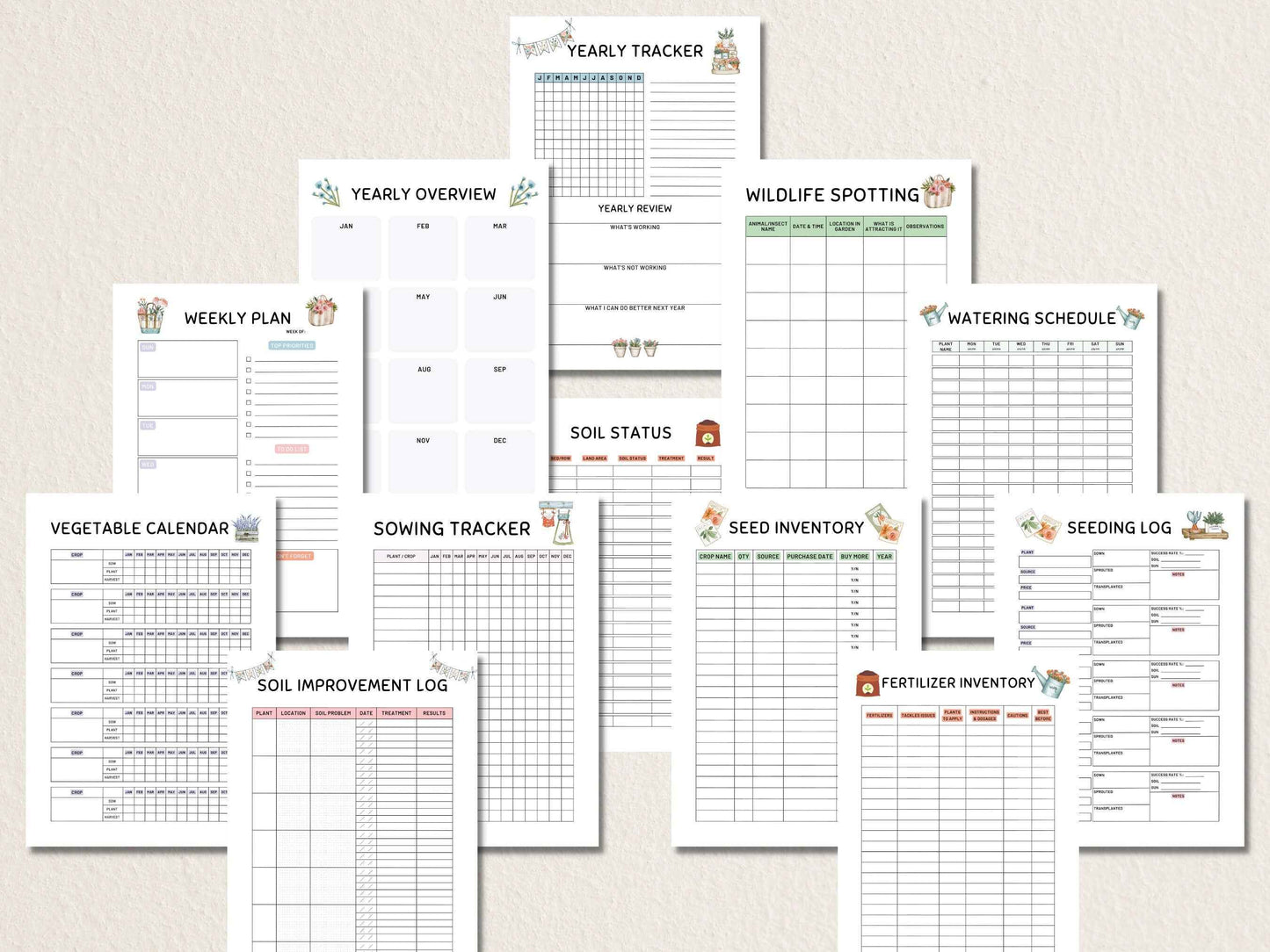 Gardening Planner Printable, Garden Planner, Plant Planner, Garden Journal, Garden Organizer, Plants Records, Gardening Logbook, A4, Letter