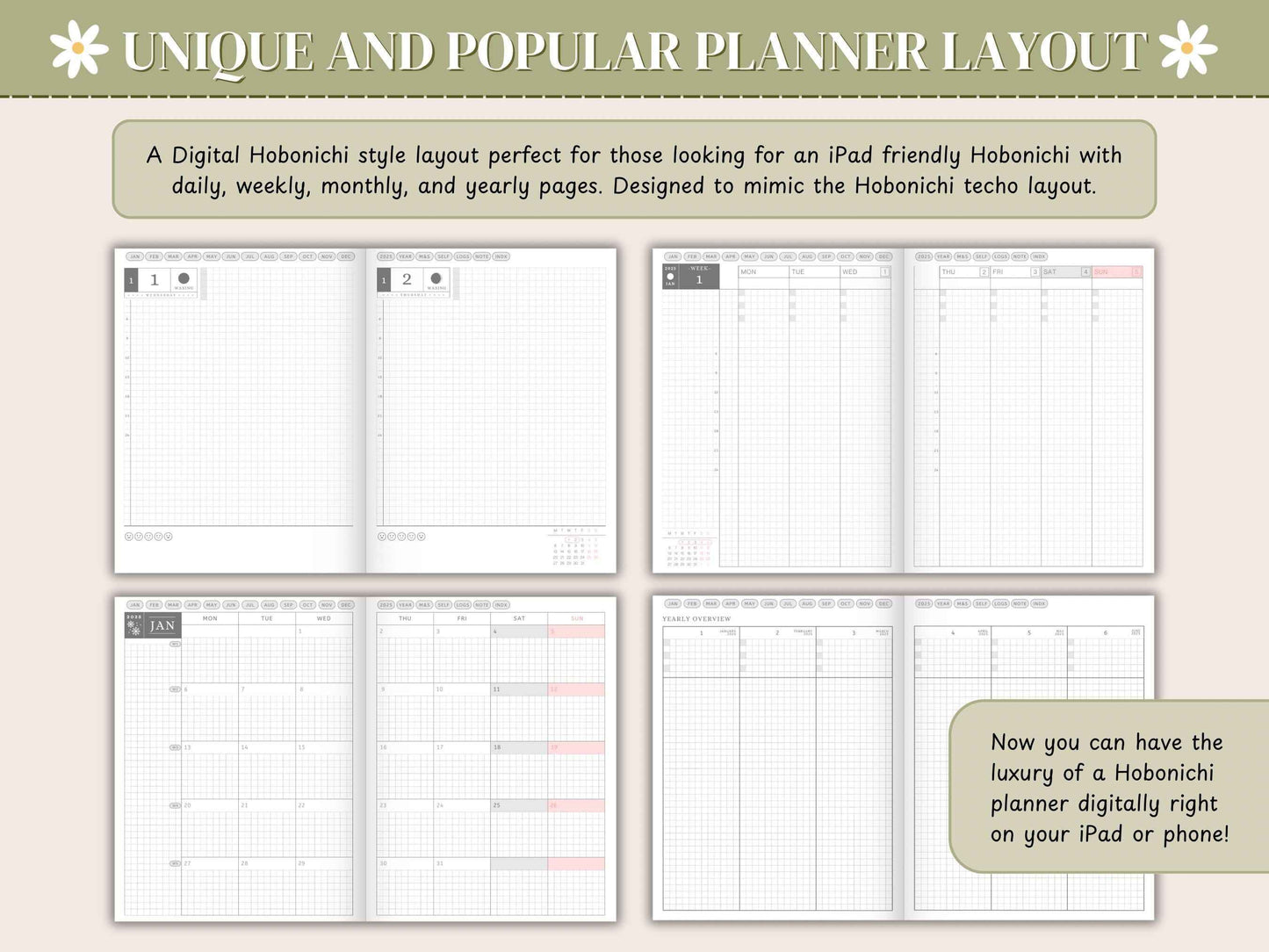 Digital Hobonichi 2025 Planner | Japanese/English Yume Planner | Techo Cousin Digital Planner | MON Start | Notability Planner | Full Year