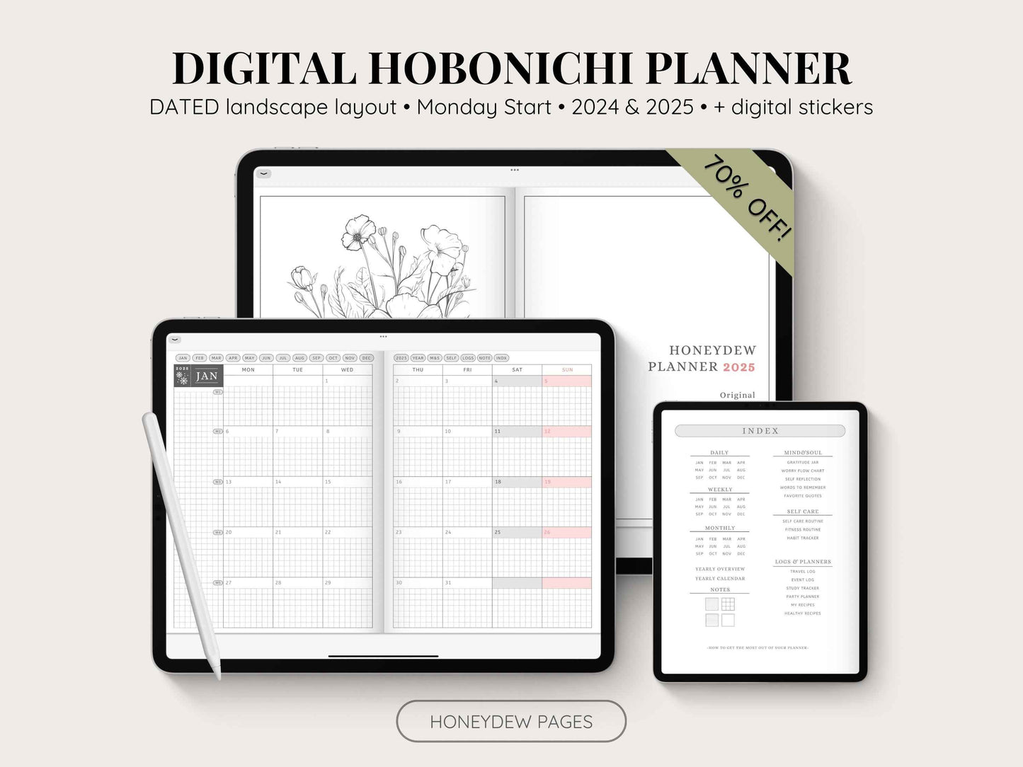 Digital Hobonichi 2025 Planner | Japanese/English Yume Planner | Techo Cousin Digital Planner | MON Start | Notability Planner | Full Year