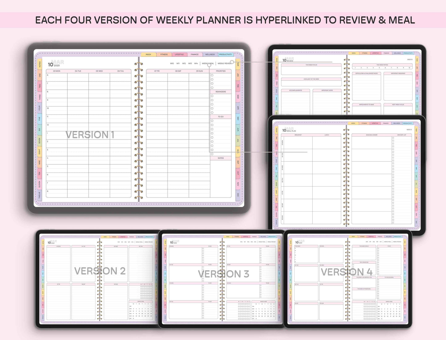 All-In-One Digital Planner 2025, 2026, 2027, Digital Planner, Digital Journal, Digital Goodnotes Template, Weekly, Daily Planner, Notability
