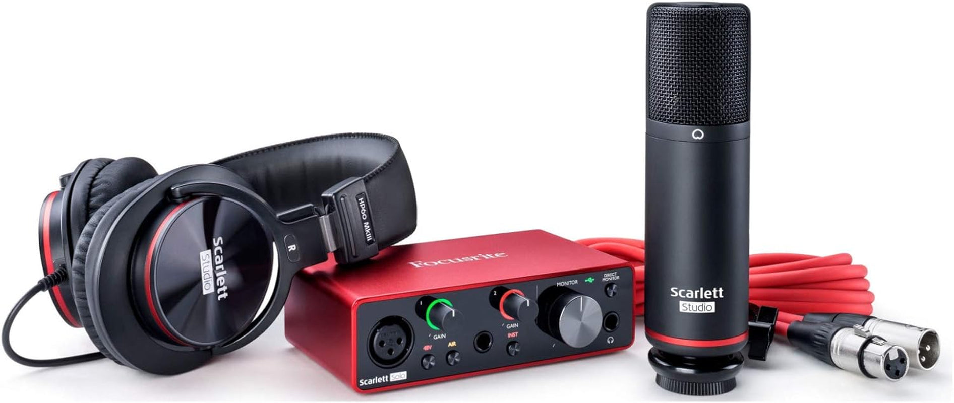 Scarlett Solo Studio 3Rd Gen USB Audio Interface Bundle for the Guitarist, Vocalist or Producer with Condenser Microphone and Headphones for Recording, Songwriting, Streaming and Podcasting