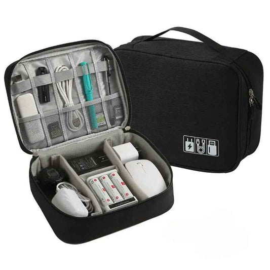 Large Capacity and Multifunctional Digital Separated Travel Bag, Mobile Data Cable, Power Bank, USB Storage Bag