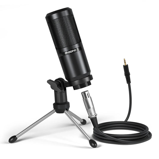 PM360TR Condenser Microphone Podcast Microphone 3.5Mm Mic for Computer,Laptop,Phone,Sound Card,Youtube,Gaming,Recording