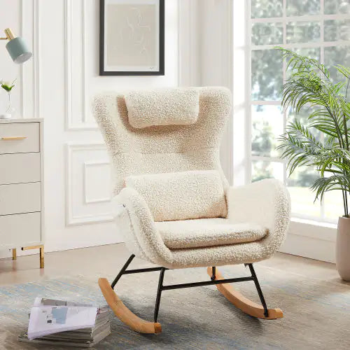 Modern Nursery Rocker with High Back