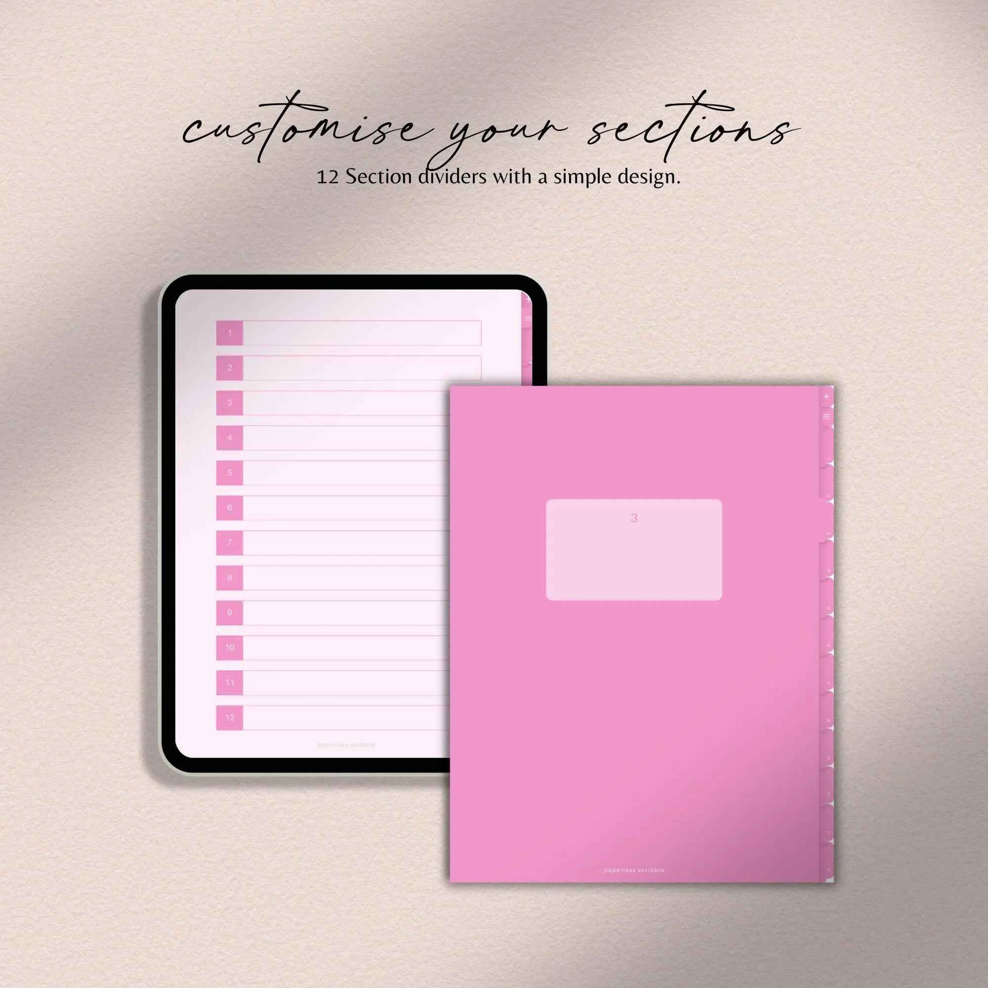 Digital Notebook Pink | Pink Ipad Notebook for Goodnotes | Digital Note Templates Notability | Digital Student Notebook | Goodnotes Notebook